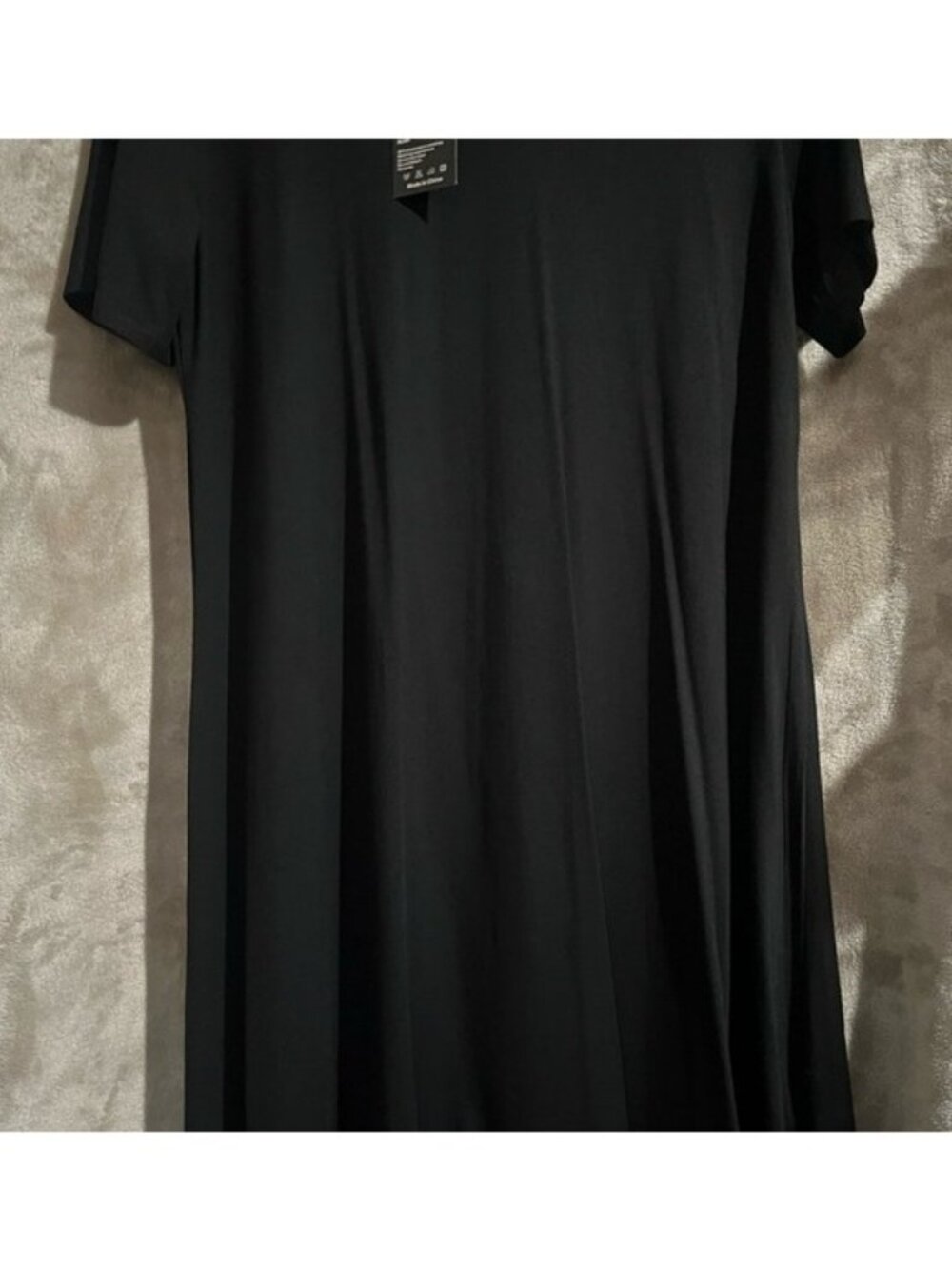 Molerani Womens Black Short-Sleeve Casual Semi Formal Loose T-Shirt Dress Large - Picture 6 of 11